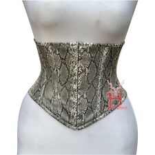 unterbrustkorsett damen Waist Trainer corsage steel boned Schwarz Kunstleder Top