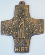 Bronze Kreuz Relief Der Gute