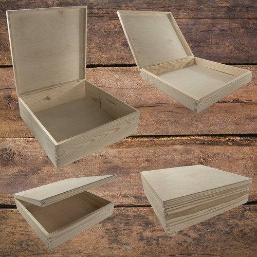 Quadratische holzdeckelboxen - quadratische, |