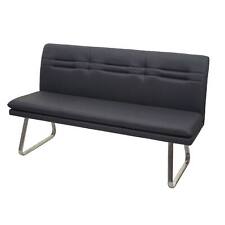 Esszimmerbank HWC-H70, Sitzbank Polsterbank, Textil Edelstahl, grau 160cm