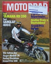 Das Motorrad 11/75 Test Yamaha RD 250, Sanglas 400 E, Harley-Davidson Grand Prix