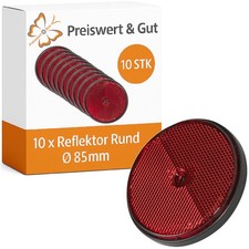 10x Reflektoren Rund Rot