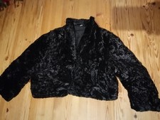 Cardigan Bolero Samt Jacke Gr.40 42 44 schwarz Oversize offen