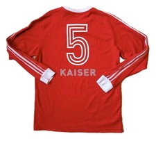 Adidas Franz Beckenbauer FC Bayern KAISER #5 Retro Trikot Longsleeve Shirt rot M