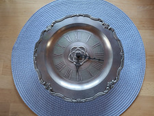 Vintage Zinn-Wanduhr - mit Punze und deutschem Uhrwerk - sehr dekorativ - 70iger