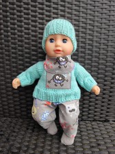 Puppenkleidung 36cm 38cm Set Handmade 5tlg m. Halstuch u. Söckchen Motiv Monster