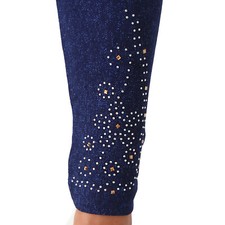 Leggings Strass Blume Steine