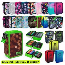 COOLPACK Feder Mäppchen Etui gefüllt Federmappe 3 Fach Zipper viele Designs neu