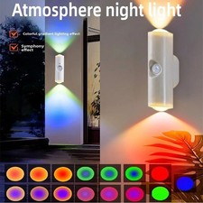RGB Color Changing Night Light Smart Motion Sensor Rechargeable Wall Lamp