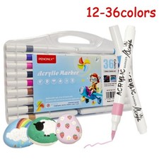 Acrylstifte 48 Farben Wasserfest für Stein Glas Keramik Holz Leinwand Metall DIY