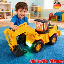 Bagger Spielzeug,Auto Spielzeug Bagger mit Lichtern und Musik für Kinder 3 Jahre