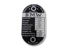 Bmw r68 typenschild 1954 - bmw,