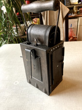 Grubenlampe (alt) mit Holzgriff - Bergbau -  25 cm - Metall - MEWA - Thüringen