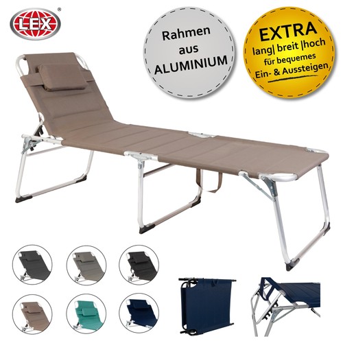Xxl aluminium gartenliege - aluminium,