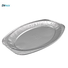 100 Stück Alu-Servierplatten 43x28 cm Ovaler Einweg-Aluservierteller Grilltablet