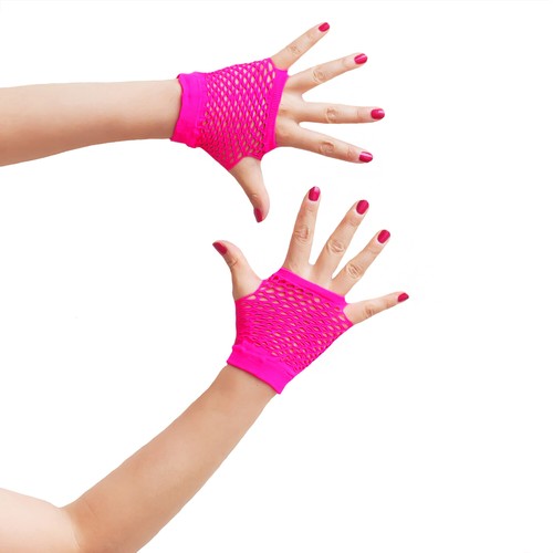 Netzhandschuhe neon pink - pink,
