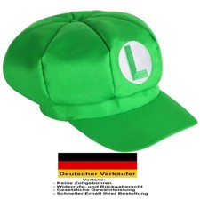 C24  SUPER MARIO Mütze Cap Luigi Erwachsene Fasching Karneval Kostüm Verkleidung