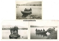 3x Orig. Foto Soldaten mit Boot im Hafen Fjord in Norwegen