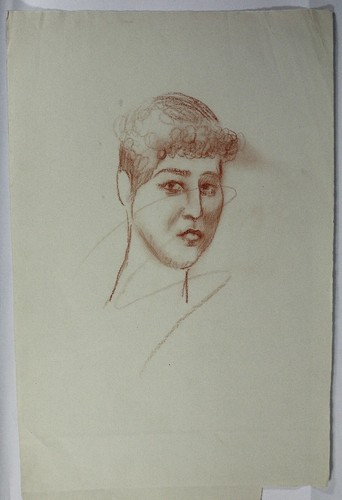 Zeichnung rötel portrait - zeichnung,