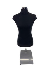 Mohito Damen Damen Bluse Shirt mit niedrigem Stehkragen in schwarz Gr. XS