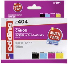 Edding Druckerpatrone Multipack 4 Canon BCI-3+6 Cyan Magenta Schwarz Ye. B Ware