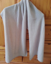 Neu SHE Karstadt großer Schal 50x180 cm grau 70% Wolle 20% Angora feinstrick