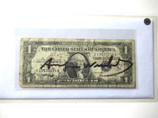 ANDY  WARHOL: 1$ echte Dollarnote  Original Handsigniert mit ZERTIFIKAT