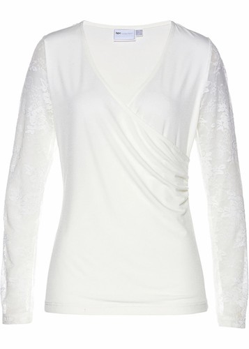 Langarmshirt mit spitze - langarmshirt,