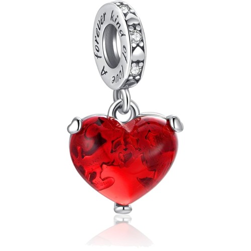 Herz charm silber - charm, zirkonia