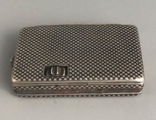 Antike österreichische 900 Grade Silber & Niello Slow Match Vesta Etui HLZX