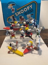Peanuts Snoopy 1984 Schleich Figur Sport Auswahl Ruderboot Kajak Gewichtheber..