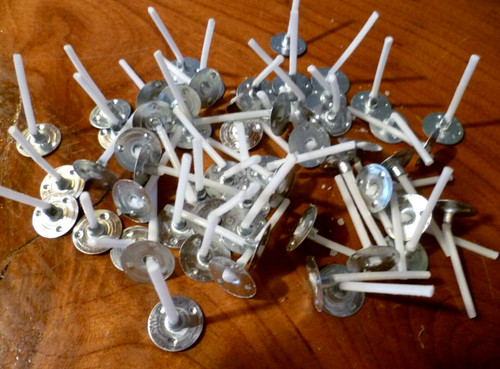50x teelichtdochte mit fuß - mit,