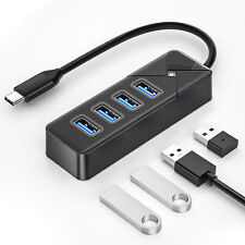 4 Port USB TypC HUB Verteiler Splitter Adapter Super Speed Datenhub Schwarz Weiß