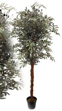 Großer künstlicher Olivenbaum 180 cm Echtholzstamm Kunstpflanze Baum