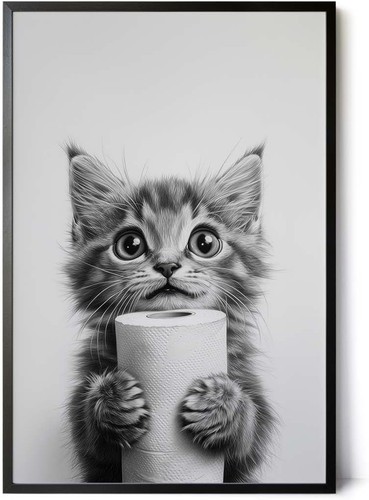 Lustiges katzenbild 30x45cm - katzenbild,