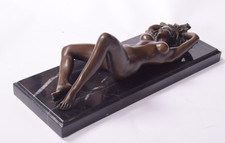 Bronze Skulptur Erotik Nackte Frau Nude Weiblicher Akt Marmorsockel