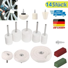 14x Satz Felgen Polierset Polierscheibe Für Bohrmaschine Polierauf Akkuschraube