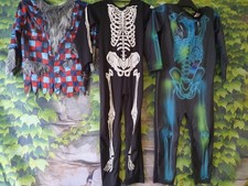 Halloween-Set für Jungs (Größe 110–116) Skelett Wolf Kostüm Karneval