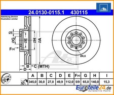 2 pieces brake disc ATE