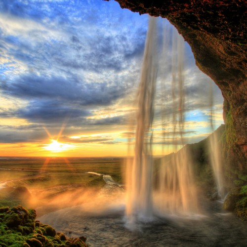 Wasserfall tapete vlies - wasserfall,