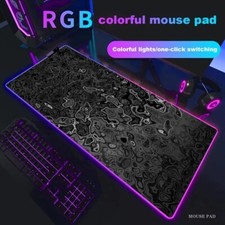 RGB Mauspad XXL Grau80x30cm Textur LED Licht Gaming Schreibtischunterlage PC