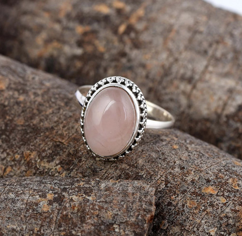Natural rose quartz - rose, 925