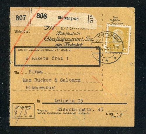 437 paketkarte - dr,