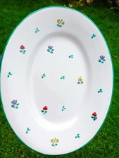 grosse, schwere  Servierplatte,   35 x 27 cm  " Gmundner Keramik - Streublumen "