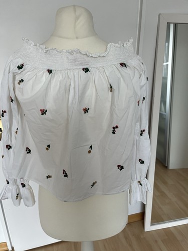 Zara carmen bluse weiß gr - carmen, m
