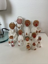10 Engel Kerzenhalter weiß Keramik Shabby Vintage Konvolut verschiedene Größen 
