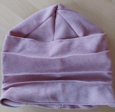 Oversize Chemo LAGEN MÜTZE Cap Beanie Haarausfall Lachsrosa ELEGANT 55-58