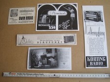 5 alte Papierwerbungen