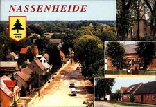 NASSENHEIDE Kreis Oberhavel Brandenburg Mehrbild-AK ua. Gasthaus, Kirche, Schule