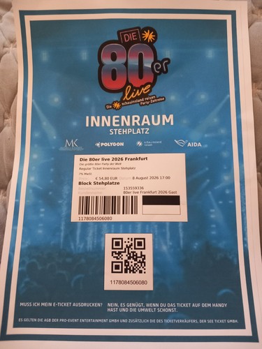 Tickets die 80er - "die,